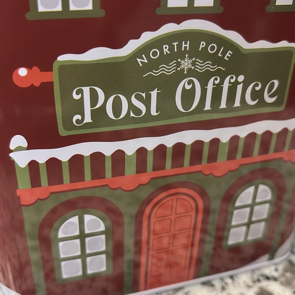 North Pole Post Office Tin Container - Red and Green NEW Final Sale - Picture 3 of 5